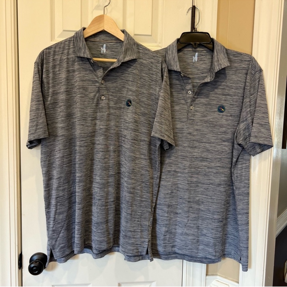 Lot of 2 NEW Johnnie-O Midnight Navy Huron Featherweight Polos Eagle Point Golf